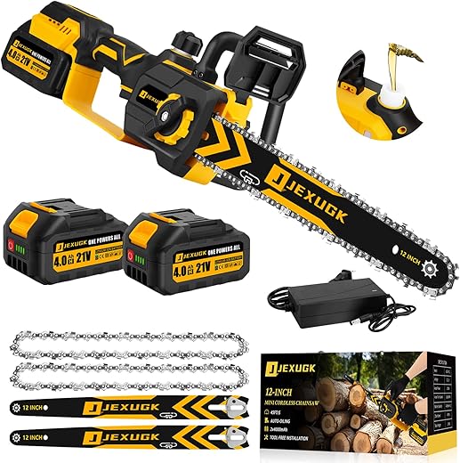 12'' Cordless Brushless Chainsaw with Batteries