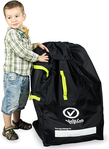 VolkGo DURABLE Car Seat Travel Bag with BONUS e-BOOK –– Ideal Gate Check Bag for Air Travel & Saving Money –– For Safe, Secure & Germ-Free Car Seat –– Fits Car seats, Infant Carriers & Booster